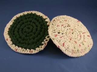 Crocheted Dual Action Dish Cloth & Scrub E U PICK COLOR  
