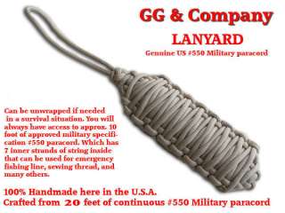 GG & COMPANY 20 FOOT LARGE MILITARY SPEC 550 PARACORD SURVIVAL KNIFE 