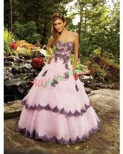 Hot sublimate Pink Wedding Dress Evening Bridal Gown Prom Ball Gown 