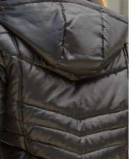 womens winter black shiny parka long hooded coat jacket plus size1X 