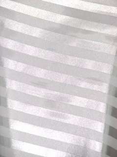 Quilting Lt. Grey Jacqurad Stripes Silky Poly Satin Fabric By the 