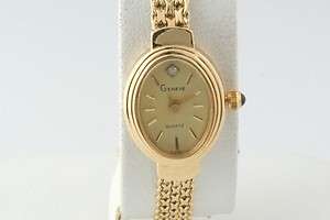   Geneve 14K Gold YG Diamond Accent Wrist Watch Swiss Quartz Estate