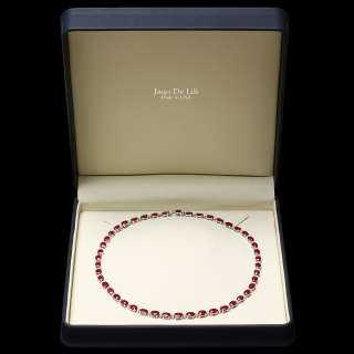   CERTIFIED 14K WHITE GOLD 41.00CT RUBY 2.00CT DIAMOND NECKLACE  