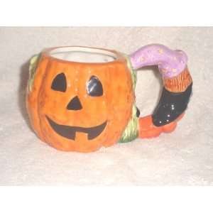  Porcelain Halloween Jack O Lantern Mug 