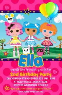 10 x LALALOOPSY DOLLS   PERSONALISED PARTY INVITATIONS  