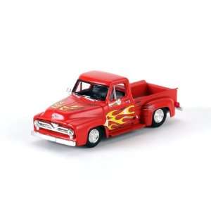 HO RTR 1955 Ford F 100 Pickup, Red/Flames Toys & Games