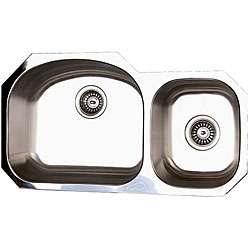 Stainless Steel Double Offset Undermount Kitchen Sink  