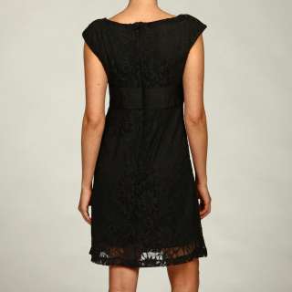 Clarie Womens Black Lace Empire Waist Dress  