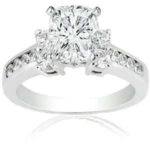  1.65 Ct Cushion Cut Diamond Classic Four Round Engagement 