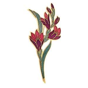  Hand enameled freesia flower brooch or pin Jewelry