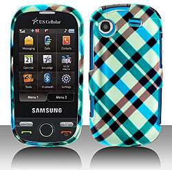 Blue Plaid Samsung Messager Touch Protector Case  