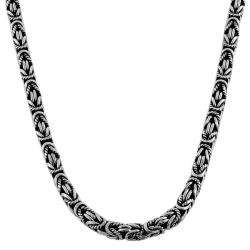 Oxidized Sterling Silver Byzantine 18 inch Necklace  