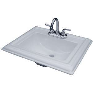   by 18 Inch Square Royal Drop In Lavatory Sink, White