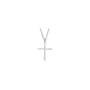 ZALES Colorless Certified Diamond Prong Cross Pendant in 