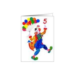  Clown 5 yr old Birthday Card Card Toys & Games