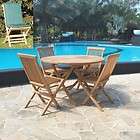   TEAK PATIO FURNITURE  Extending Dining Table Set  Olive Green Cushions