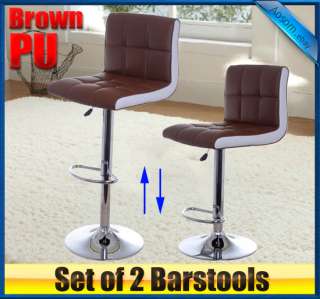 New set of 2 Adjustable Swivel Bar Stools Barstool Pub counter Chair 