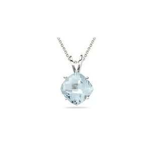  0.52 Cts Sky Blue Topaz Solitaire Pendant in 18K White 