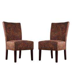 Duet Emma Paisley Upholstered Armless Chairs (Set of 2)   