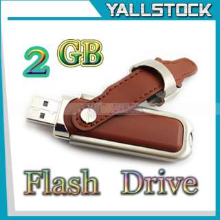 Leather 8GB USB 2.0 Flash Memory Pen Drive U Disk Brown  