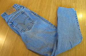 Levis 550 Denim Blue Jeans Womens Size 12 Petite Relaxed Fit Tapered 