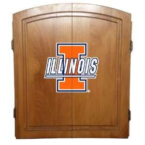  University Of Illinois Dart Board Cabinet   NCAA Sports 