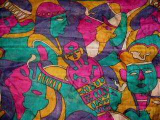 Pure silk Antique Vintage Sari Fabric 4y CUTIE PIE Mult  