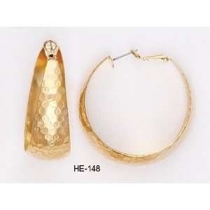 Dimple Design Layered Gold Hoops Lifetime Guarantee