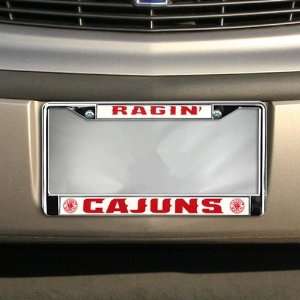  NCAA Louisiana Lafayette Ragin Cajuns Silver Metal License 