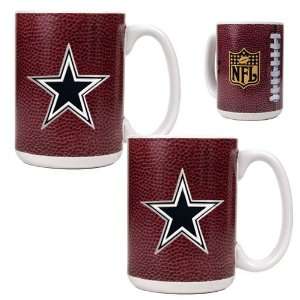 Dallas Cowboys NFL 2pc Gameball Ceramic Mug Set   Primary 