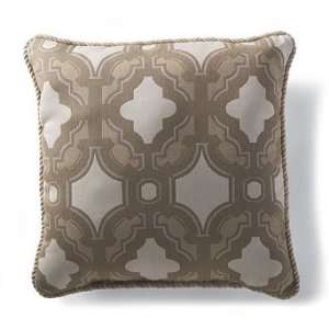  Outdoor Throw Pillow in Woodland Frame Beige with Cording 