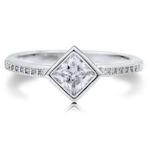  Bezel Princess Cut Cubic Zirconia Solitaire Ring   Nickel Free Prom 
