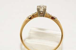 1000 .23CT ANTIQUE ART DECO OLD MINER CUT DIAMOND ENGAGEMENT RING 