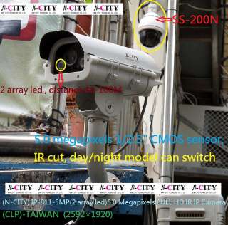   array led)5.0 Megapixels FULL HD IR IP Camera(TAIWAN) 16mm  