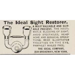  1898 Ad Ideal Co. Blindness Eyesight Eye Quackery Cure 