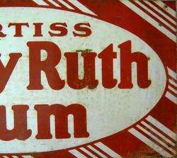 VERY RARE 35 VINTAGE BABY RUTH GUM TIN SIGN  