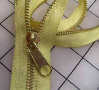 Yellow Brass or Metal Zipper  1 yard/2 pulls  