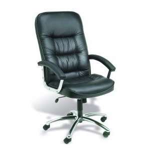  Boss High Back Leather Plus Chair with a Chrome Base 