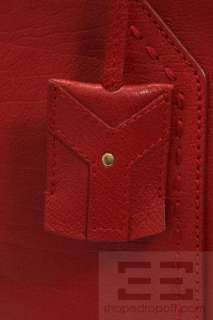 YSL Yves Saint Laurent Red Pebbled Leather Oversized Muse Handbag NEW 