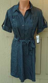 NWT AGB BYER Button up Belted Short Sleeve Dress Size 6,8,16  