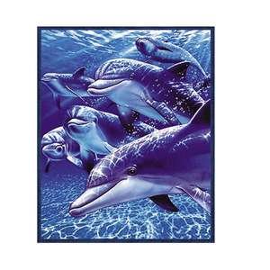 Super Plush Queen Size Fleece Blanket 79x95 6 Dolphin Ocean Water 