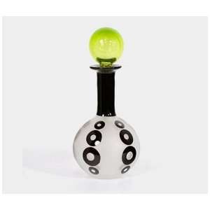   Designer Art Glass, Perfume Bottle, Circles b/w