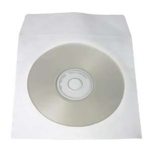   CD DVD White Paper Sleeves 80 Gram with Clear Window 100 Pack