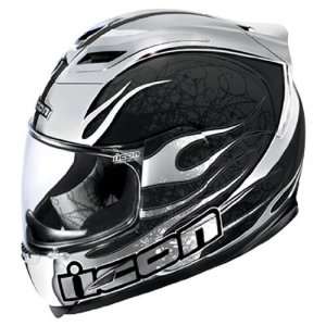   Chrome Black Full Face Motorcycle Helmet Size Small S Automotive