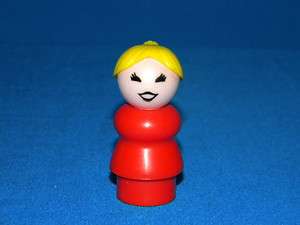   Play Family Fisher Price Little People Dark Red MOM w/Ponytail  