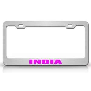  INDIA Country Steel Auto License Plate Frame Tag Holder 