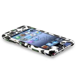   Clip on Case+6 Zebra Home Button Sticker for iPod Touch 4 G 4th  