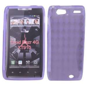  Purple Soft Grid TPU Gel Skin Case Cover For MOTOROLA 