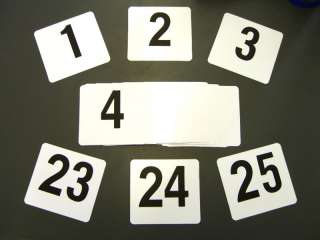 Double Side Plastic Table Number Banquet 1 25 4 x 4  