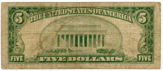   nice 1929 $ 5 00 united states chicago federal reserve bank note the